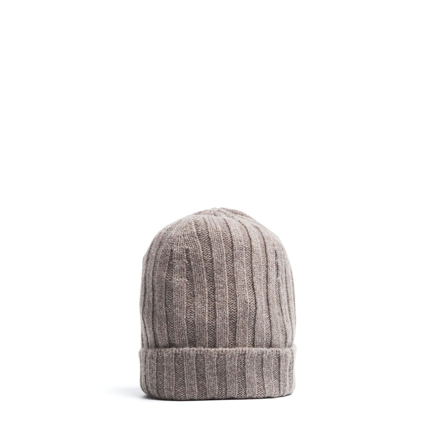 TAUPE COLOUR RIBBED BEANIE