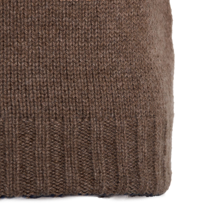 BROWN AND DARK BLUE BICOLOR BEANIE