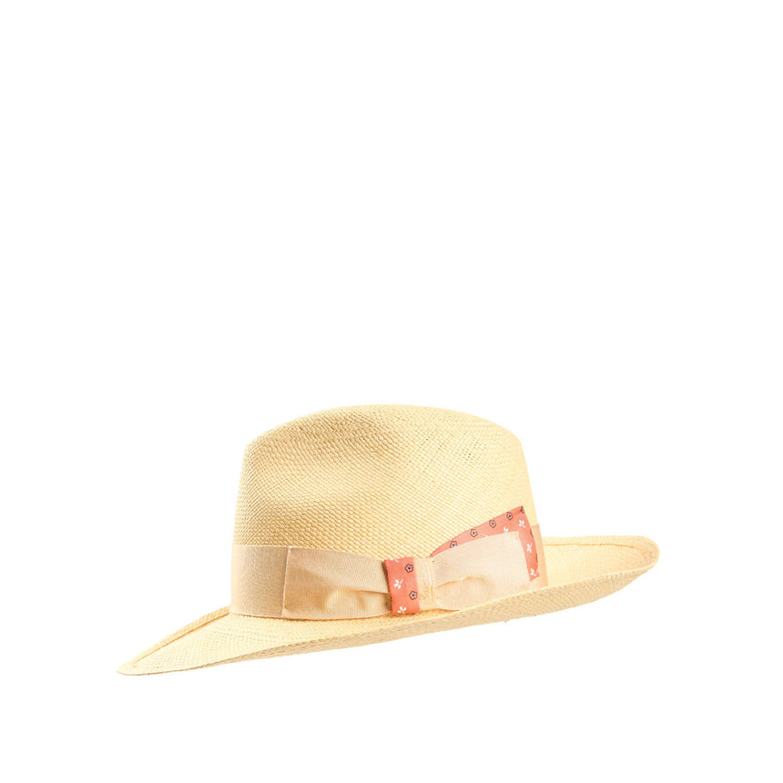 PANAMA AMEDEO MODEL WITH ORANGE SILK DETAILS, 55 CM