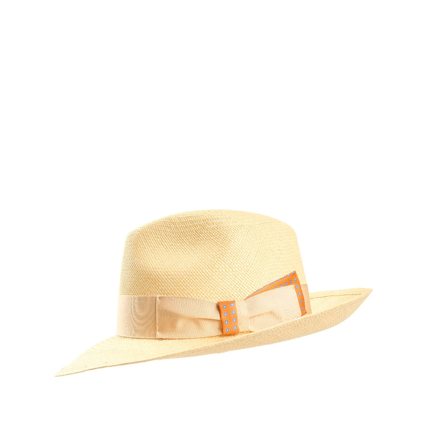PANAMA AMEDEO MODEL WITH ORANGE SILK DETAILS, 56 CM