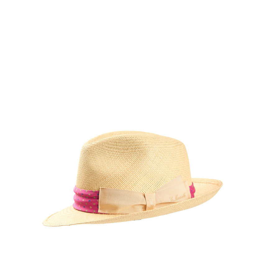 PANAMA FEDERICO MODEL WITH FUCHSIA SILK BAND, 56 CM