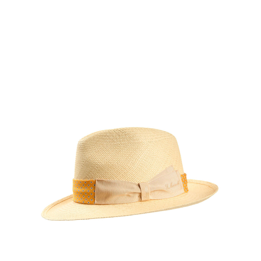 PANAMA FEDERICO MODEL WITH YELLOW SILK BAND, 56 CM