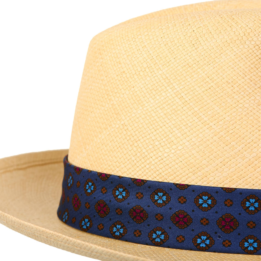 PANAMA FEDERICO MODEL WITH BLUE SILK BAND, 60 CM