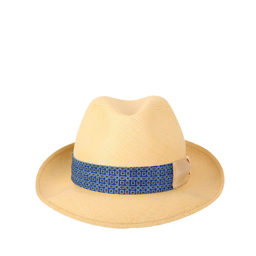 PANAMA MODELLO FEDERICO CON CINTA IN SETA BLUETTE, 61 CM