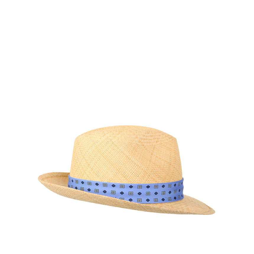 PANAMA FEDERICO MODEL WITH LIGHT BLUE SILK BAND, 57 CM