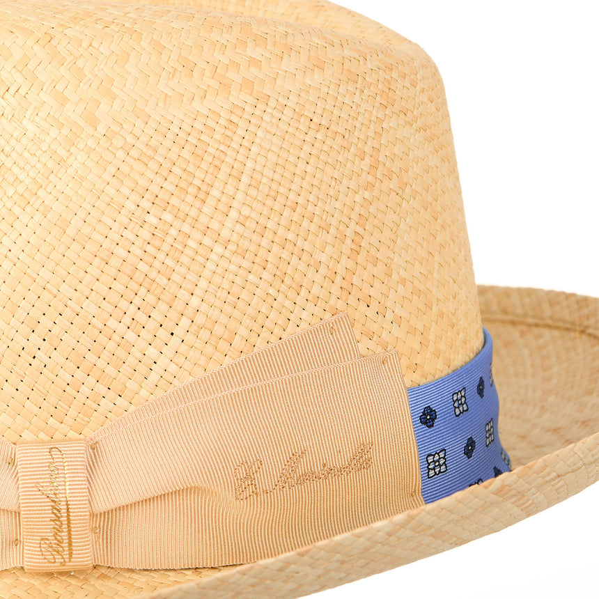 PANAMA FEDERICO MODEL WITH LIGHT BLUE SILK BAND, 57 CM