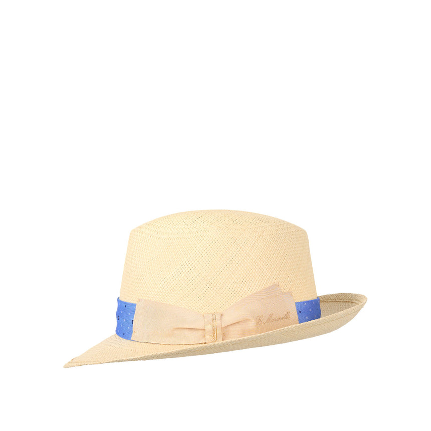 PANAMA FEDERICO MODEL WITH LIGHT BLUE SILK BAND, 57 CM