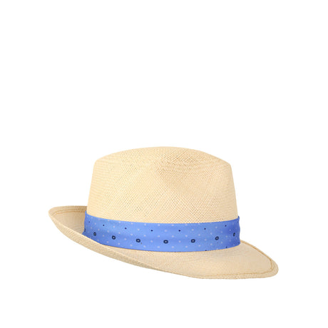 PANAMA MODELLO FEDERICO CON CINTA IN SETA AZZURRO, 57 CM