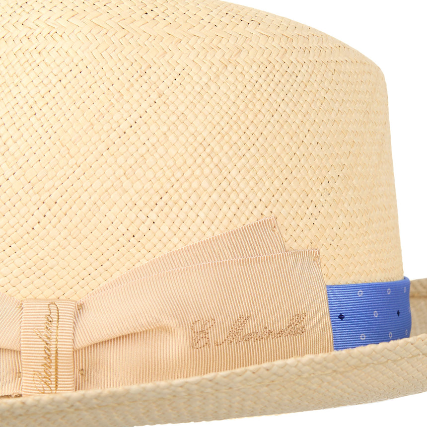 PANAMA FEDERICO MODEL WITH LIGHT BLUE SILK BAND, 57 CM