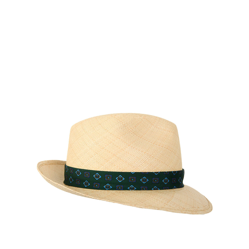PANAMA FEDERICO MODEL WITH DARK GREEN SILK BAND, 57 CM