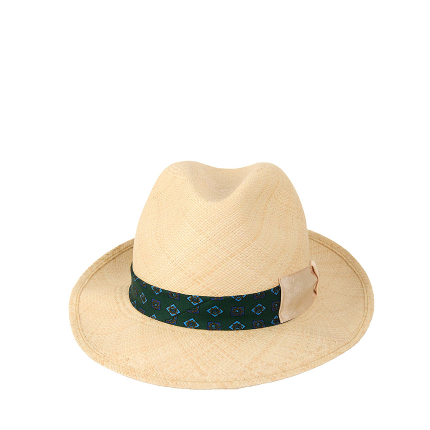 PANAMA FEDERICO MODEL WITH DARK GREEN SILK BAND, 57 CM