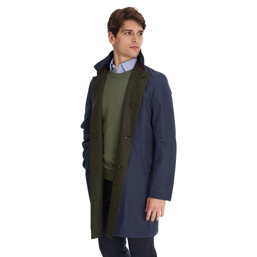 DARK GREEN AND BLUE DOUBLE-FACED COAT