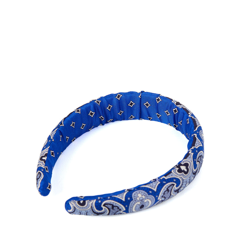 BLUE SILK HEADBAND
