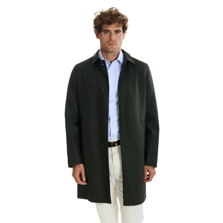 DARK GREEN AND BLUE DOUBLE-FACED COAT