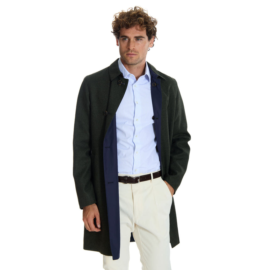 DARK GREEN AND BLUE DOUBLE-FACED COAT