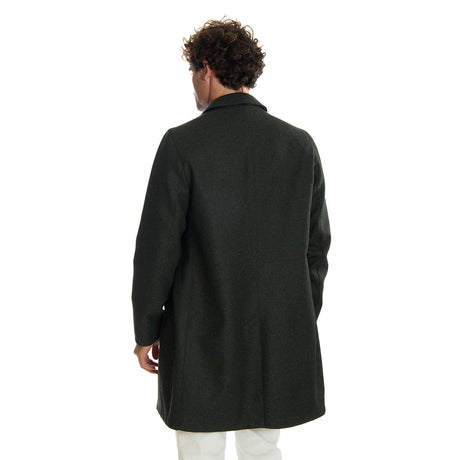CAPPOTTO DOUBLE FACE VERDE SCURO E BLU IN LANA E CASHMERE