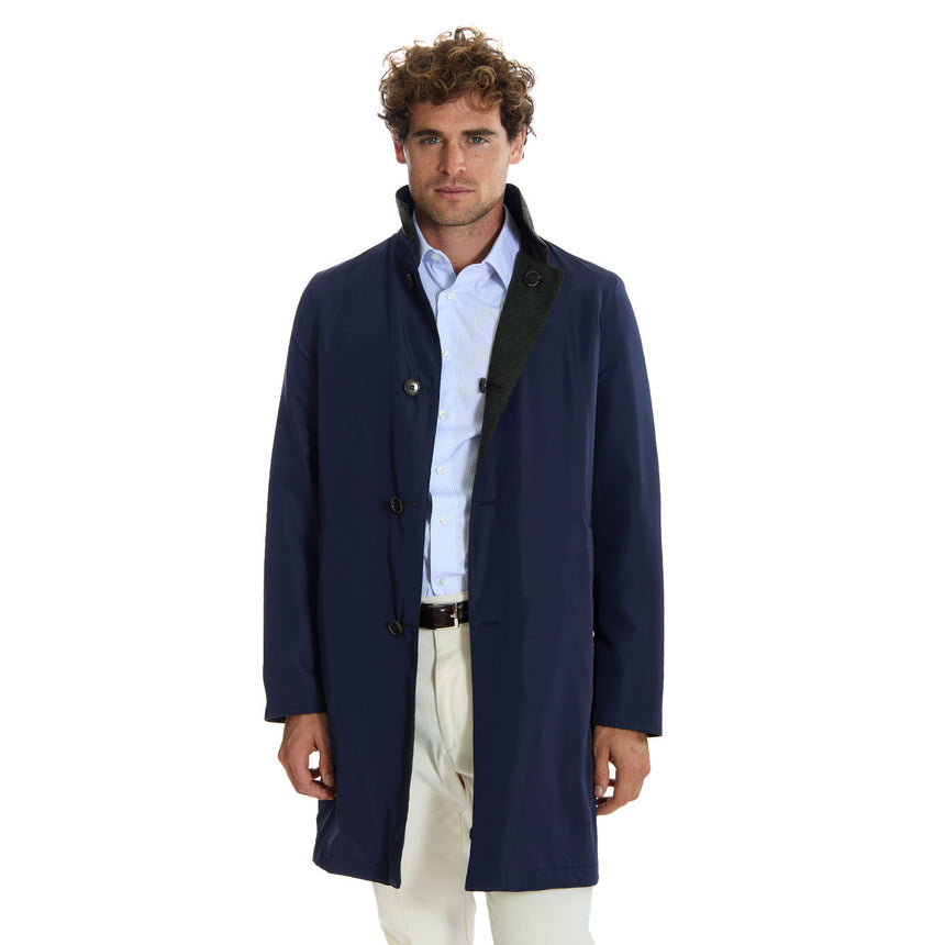 DARK GREEN AND BLUE DOUBLE-FACED COAT