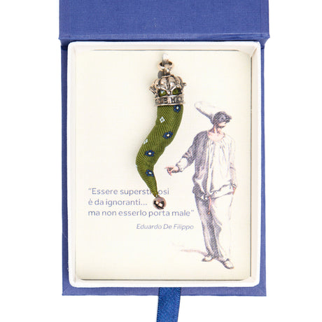 CORNETTO IN SETA VERDE OLIVA