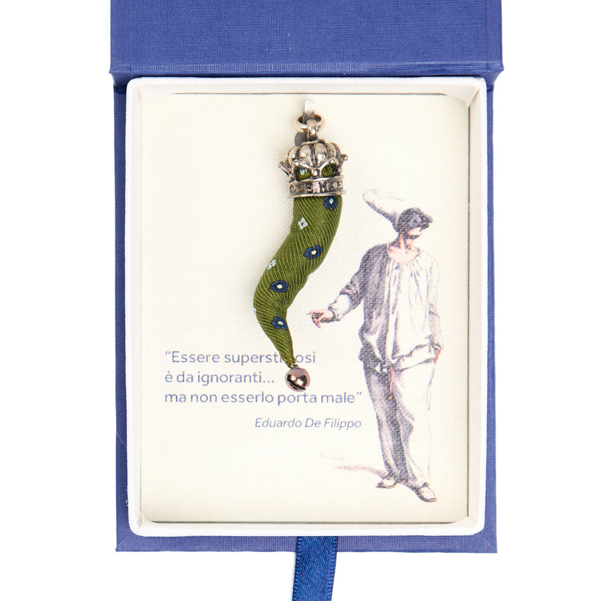 CORNETTO IN SETA VERDE OLIVA