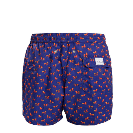 DARK BLUE SWIM SHORTS "CAVALLUCCIO ROSSO"