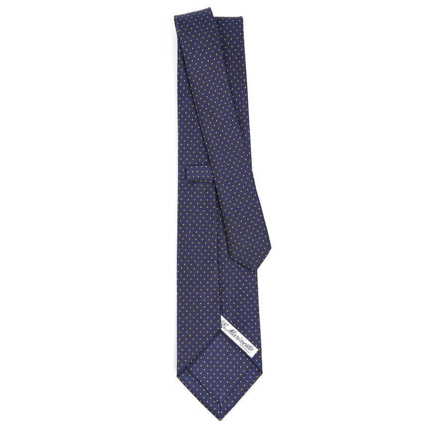 dark_blue_sartorial_classic_silk_tie_polka_dot_pattern_full_back_view