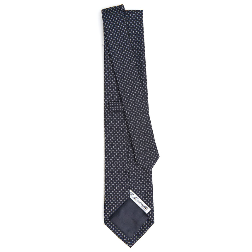 CRAVATTA CERIMONIA IN SETA JACQUARD BLU SCURO