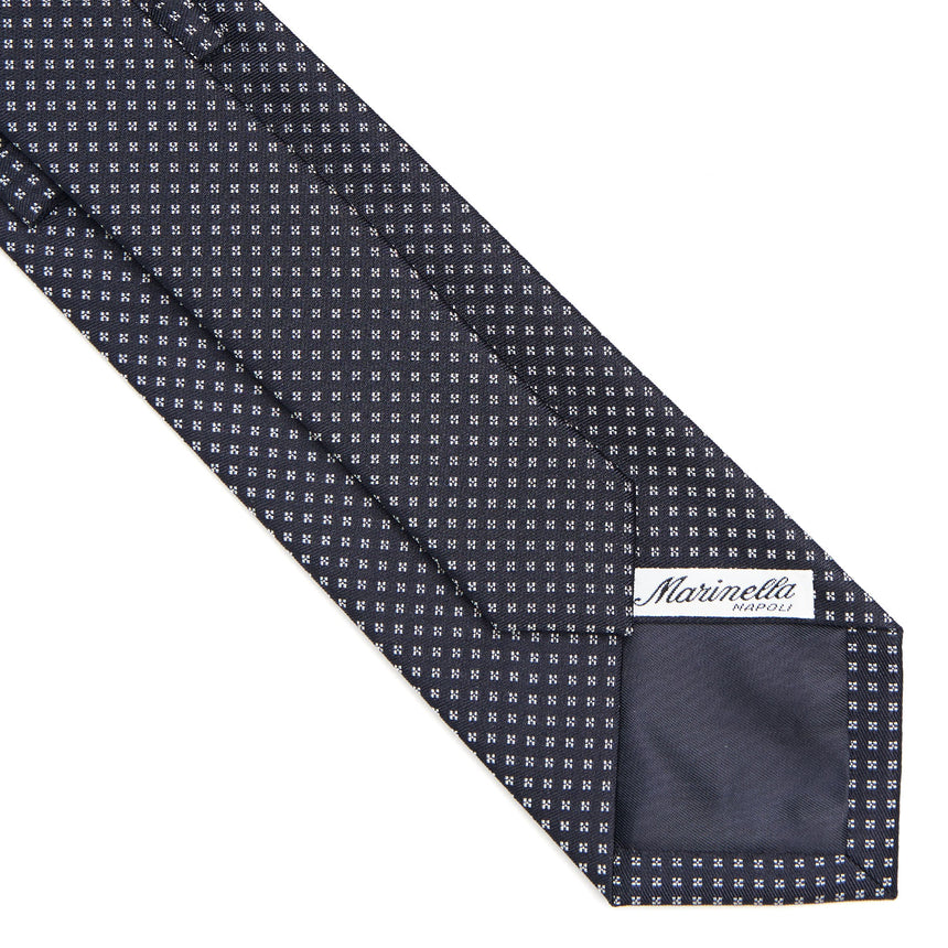CRAVATTA CERIMONIA IN SETA JACQUARD BLU SCURO