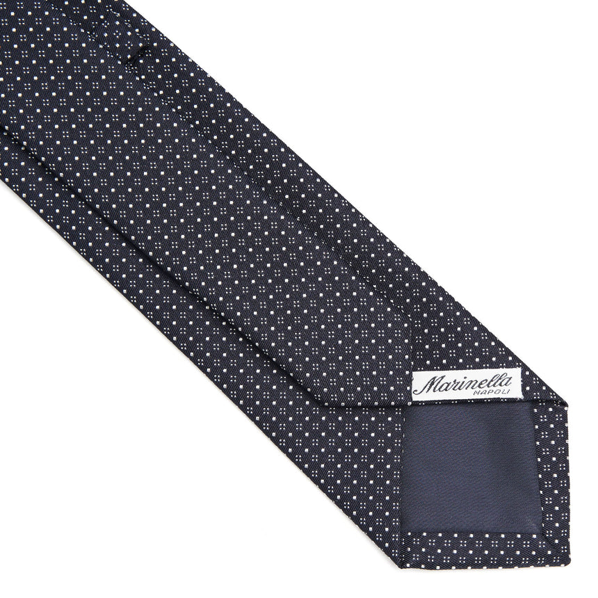 dark_blue_ceremonial_jacquard_silk_tie_small_geometric_pattern_back_detail