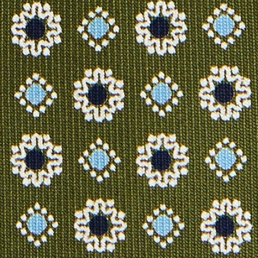 CRAVATTA SARTORIALE 5 PIEGHE IN SETA VERDE OLIVA