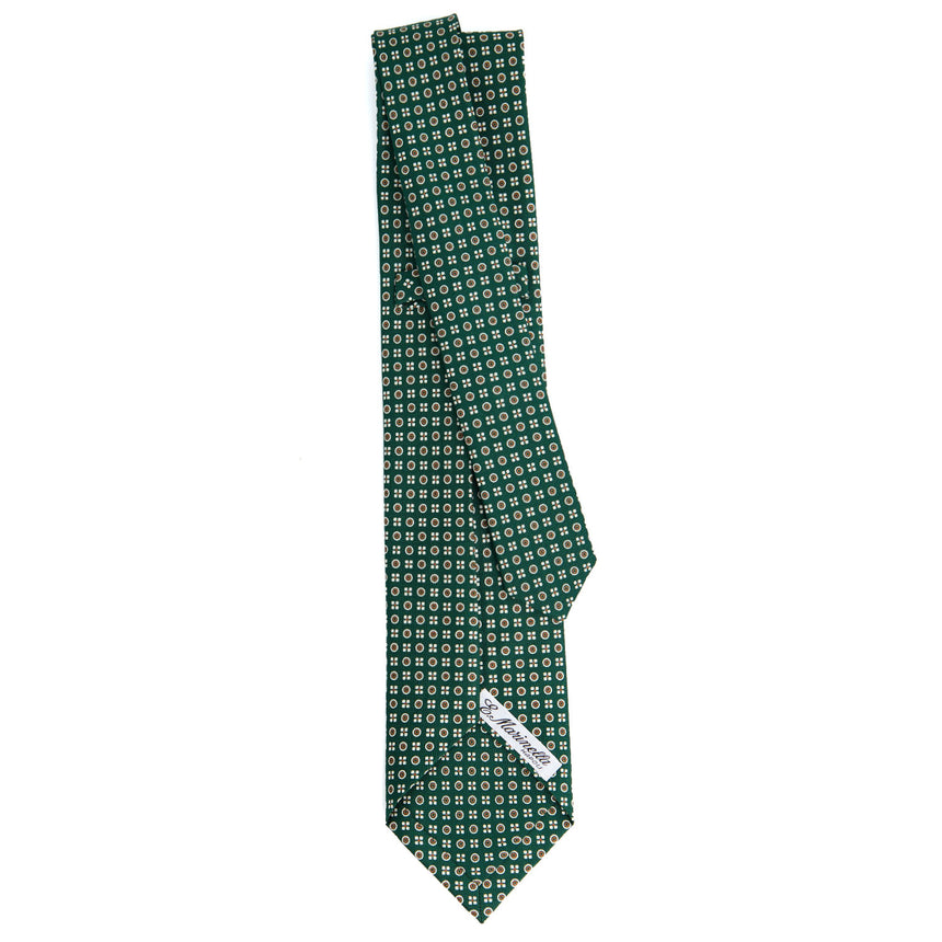 CRAVATTA SARTORIALE 5 PIEGHE IN SETA VERDE SCURO