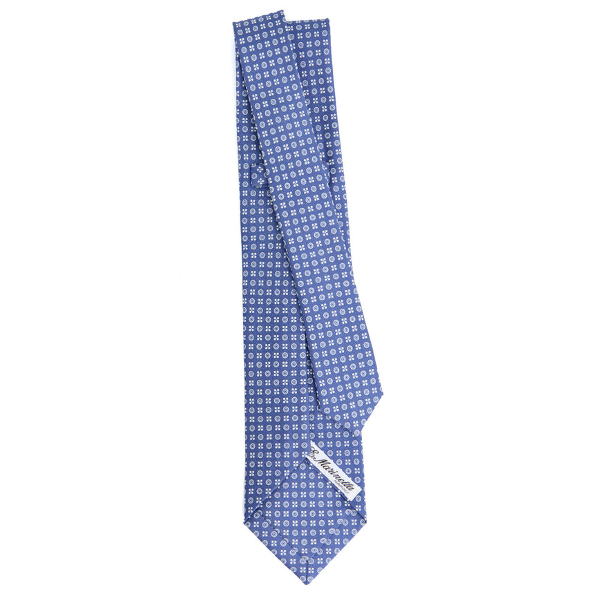 CRAVATTA SARTORIALE 5 PIEGHE IN SETA AZZURRO POLVERE