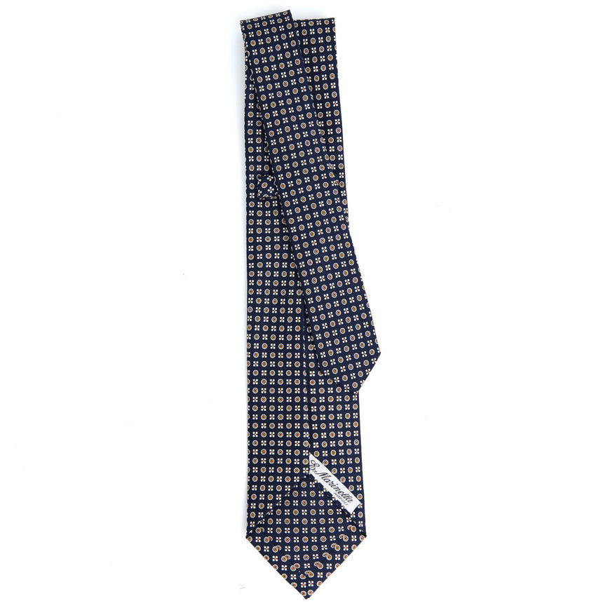 CRAVATTA SARTORIALE 5 PIEGHE IN SETA BLU SCURO 