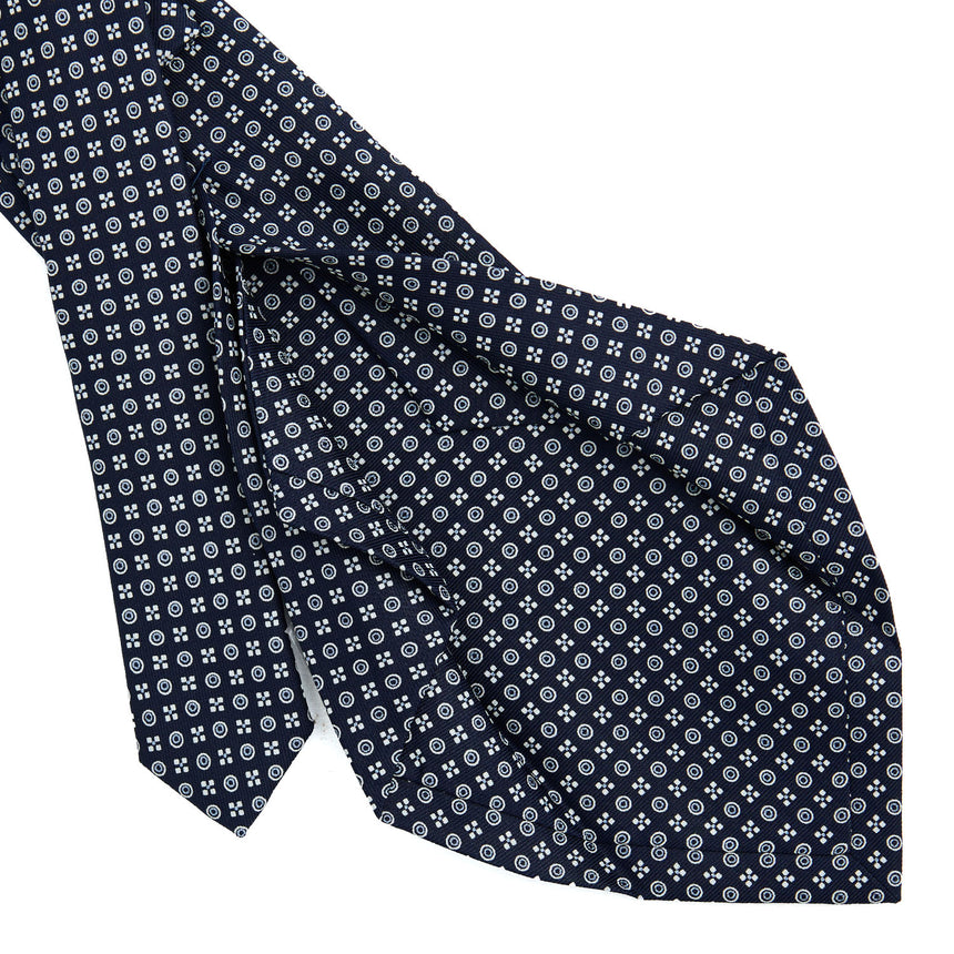 CRAVATTA SARTORIALE 5 PIEGHE IN SETA BLU SCURO 