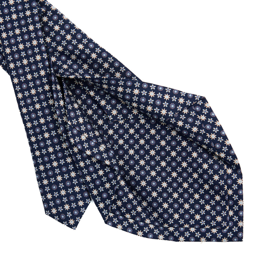 CRAVATTA SARTORIALE 5 PIEGHE IN SETA BLU SCURO 
