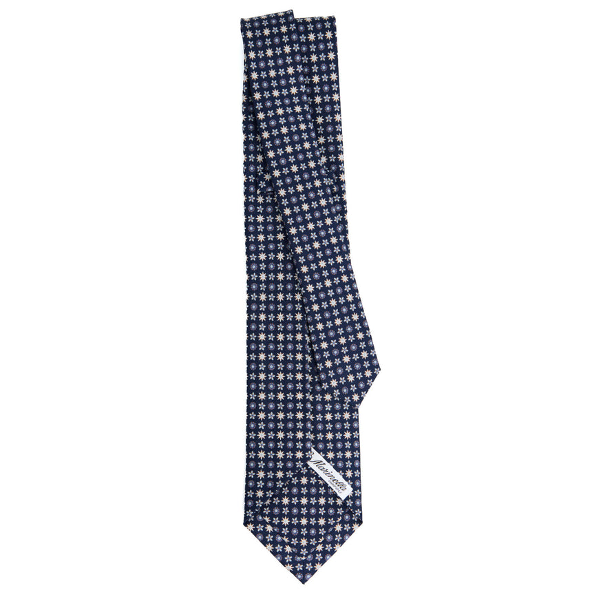 CRAVATTA SARTORIALE 5 PIEGHE IN SETA BLU SCURO 