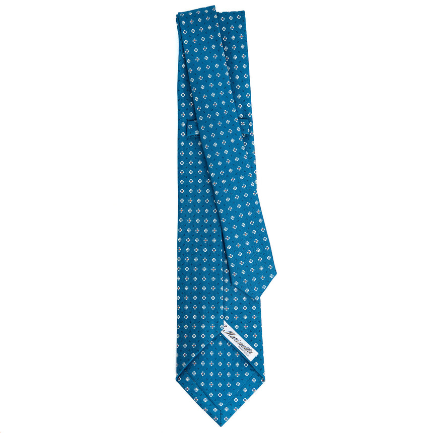 MID BLUE 5 FOLD SARTORIAL SILK TIE