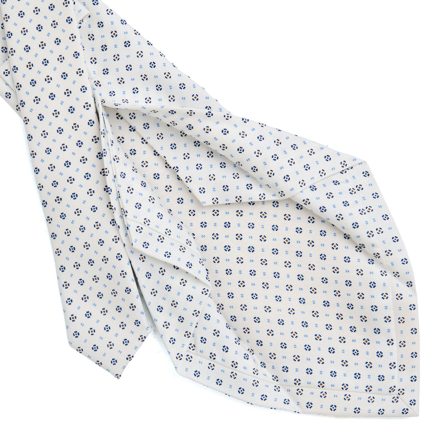 WHITE 5 FOLD SARTORIAL SILK TIE