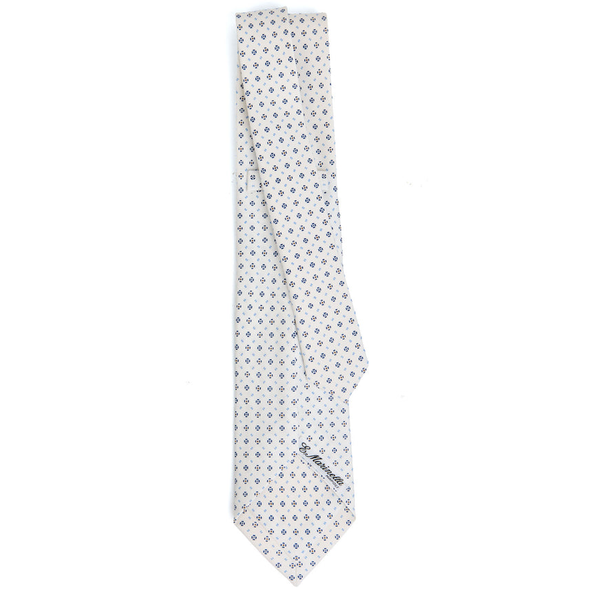 WHITE 5 FOLD SARTORIAL SILK TIE