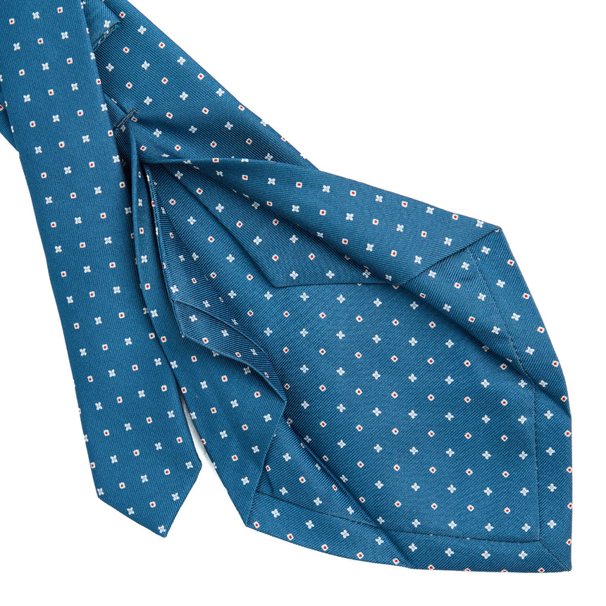 MID BLUE 5 FOLD SARTORIAL SILK TIE