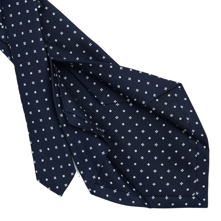 CRAVATTA SARTORIALE 5 PIEGHE IN SETA BLU SCURO 