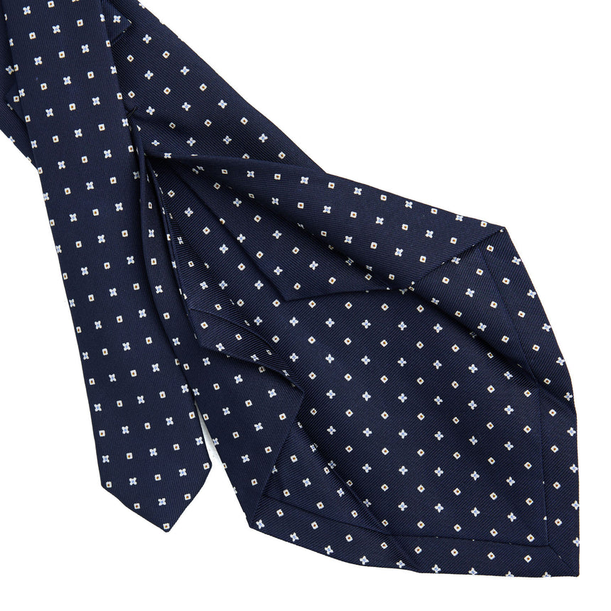 CRAVATTA SARTORIALE 5 PIEGHE IN SETA BLU SCURO 