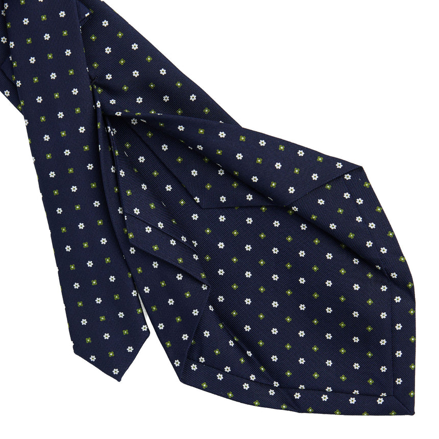 CRAVATTA SARTORIALE 5 PIEGHE IN SETA BLU SCURO 