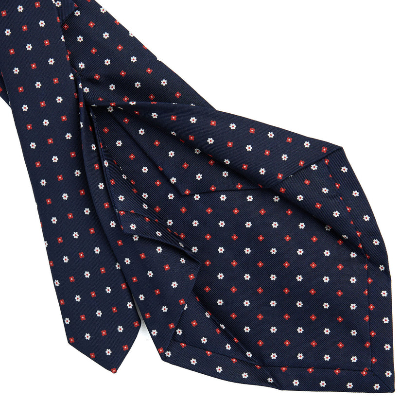 CRAVATTA SARTORIALE 5 PIEGHE IN SETA BLU SCURO 