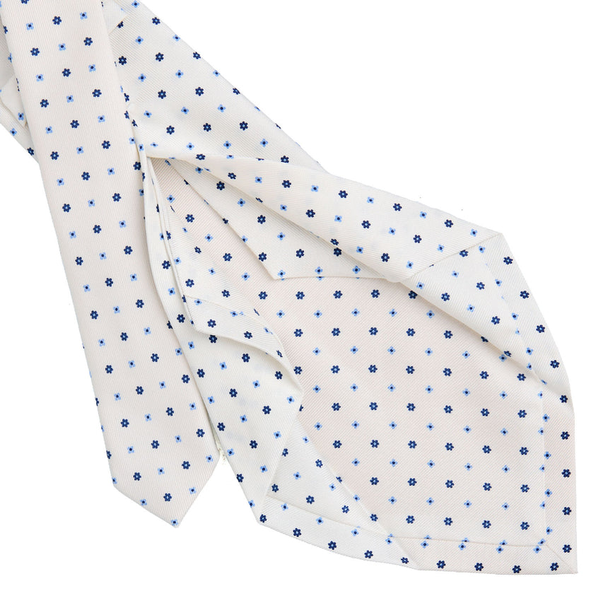 WHITE 5 FOLD SARTORIAL SILK TIE