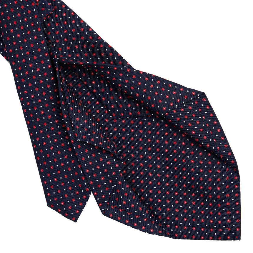 CRAVATTA SARTORIALE 5 PIEGHE IN SETA BLU SCURO 