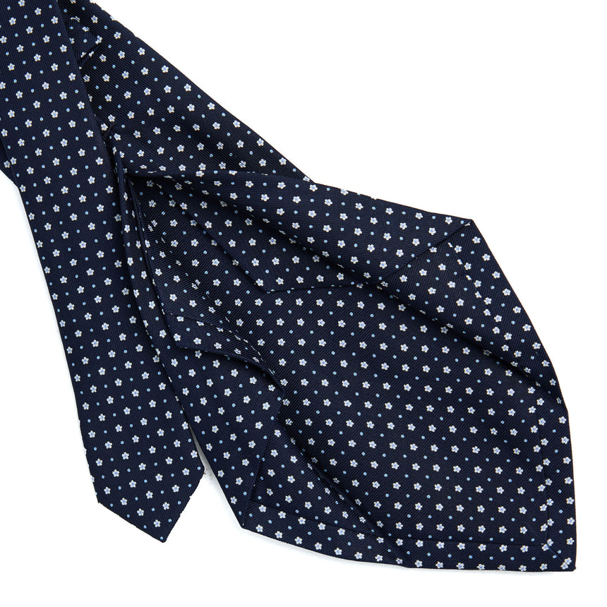 CRAVATTA SARTORIALE 5 PIEGHE IN SETA BLU SCURO 