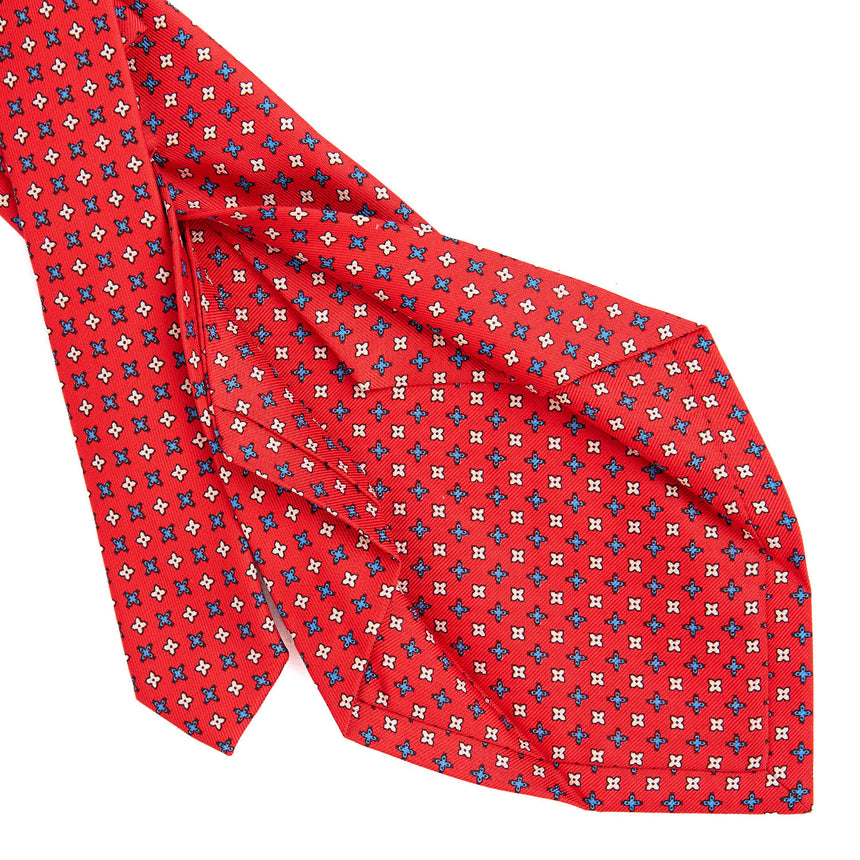 RED 5 FOLD SARTORIAL PRINTED SILK TIE