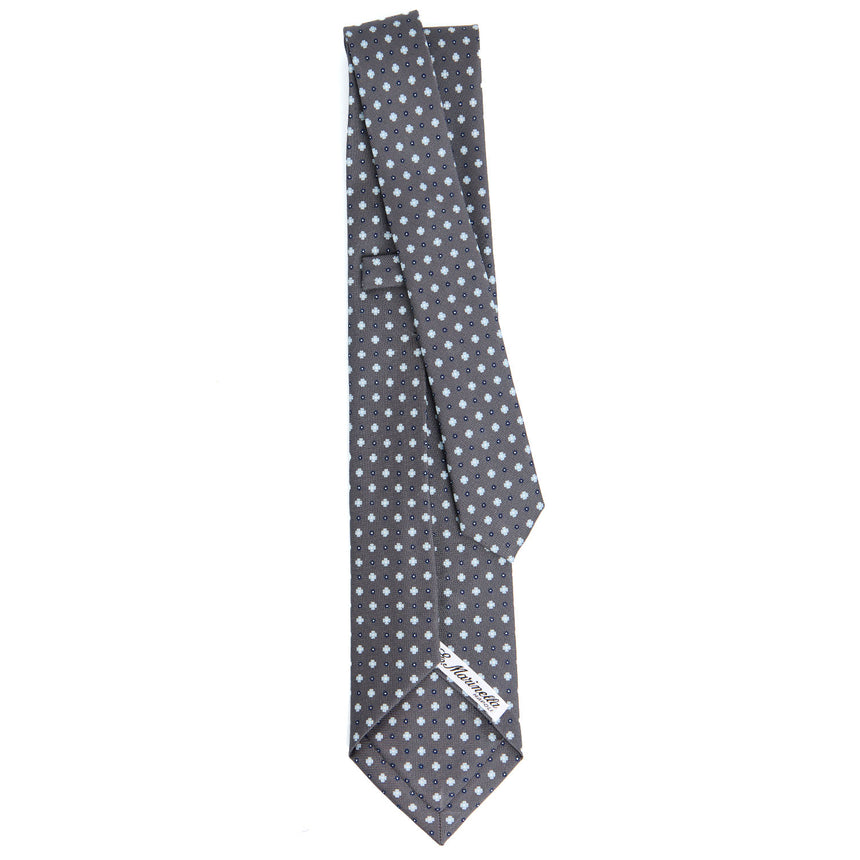 DARK GREY 5 FOLD SARTORIAL PRINTED SILK TIE