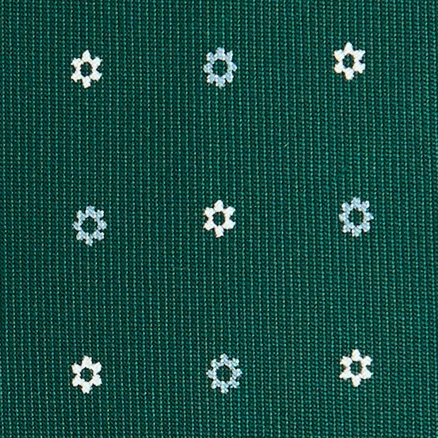 DARK GREEN 5 FOLD SARTORIAL PRINTED SILK TIE