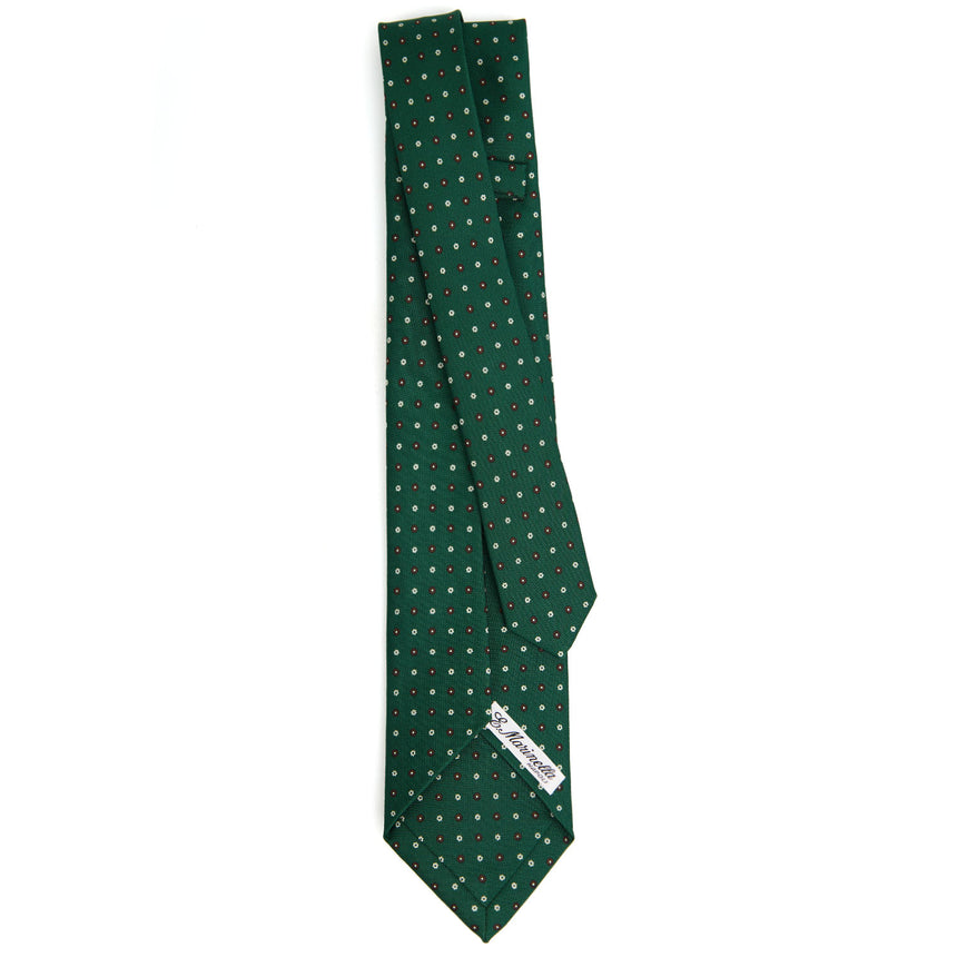 DARK GREEN 5 FOLD SARTORIAL PRINTED SILK TIE
